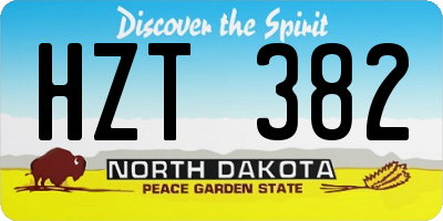 ND license plate HZT382