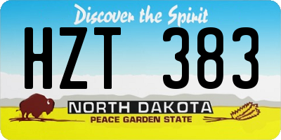 ND license plate HZT383
