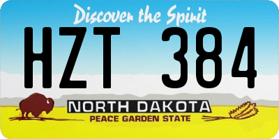 ND license plate HZT384