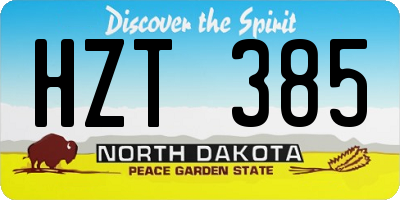 ND license plate HZT385