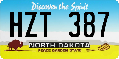 ND license plate HZT387