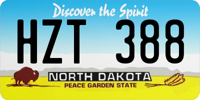 ND license plate HZT388