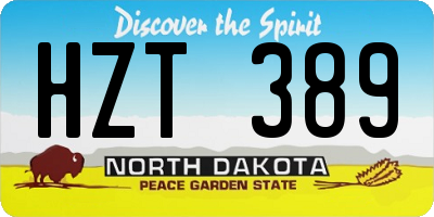 ND license plate HZT389