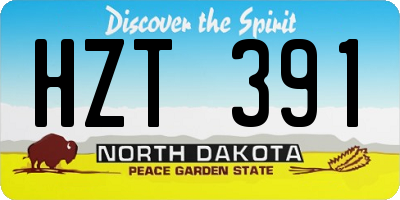 ND license plate HZT391