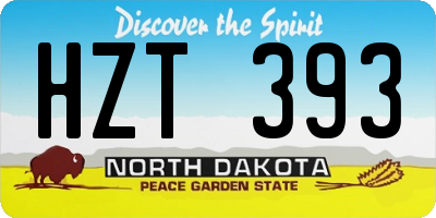 ND license plate HZT393