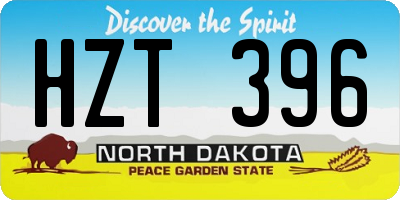 ND license plate HZT396