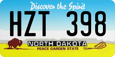 ND license plate HZT398
