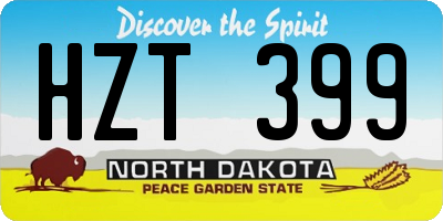 ND license plate HZT399