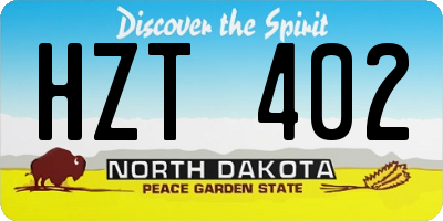 ND license plate HZT402