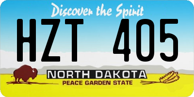 ND license plate HZT405