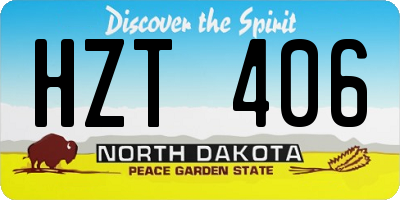 ND license plate HZT406