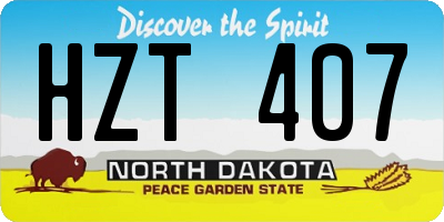 ND license plate HZT407