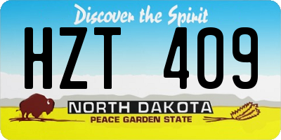 ND license plate HZT409