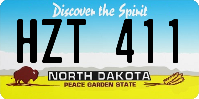 ND license plate HZT411