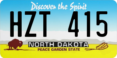 ND license plate HZT415