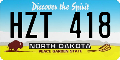ND license plate HZT418