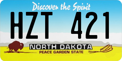 ND license plate HZT421