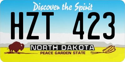 ND license plate HZT423