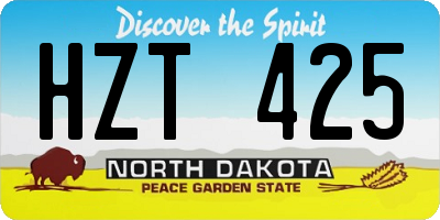 ND license plate HZT425