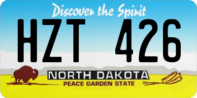 ND license plate HZT426