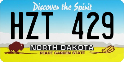 ND license plate HZT429