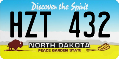 ND license plate HZT432