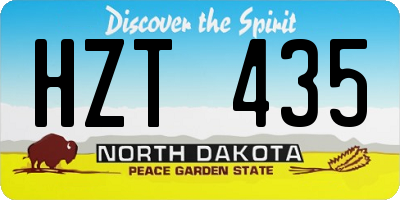 ND license plate HZT435
