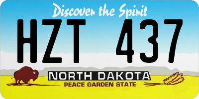 ND license plate HZT437