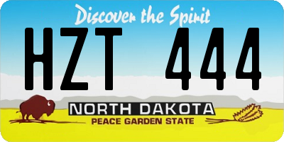 ND license plate HZT444