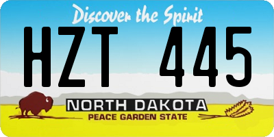 ND license plate HZT445