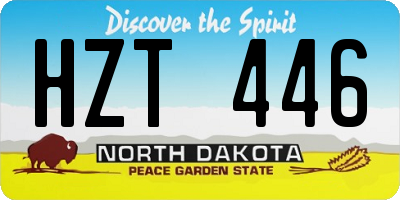 ND license plate HZT446