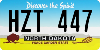 ND license plate HZT447