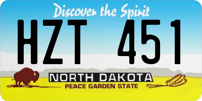 ND license plate HZT451
