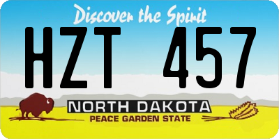 ND license plate HZT457