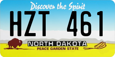 ND license plate HZT461
