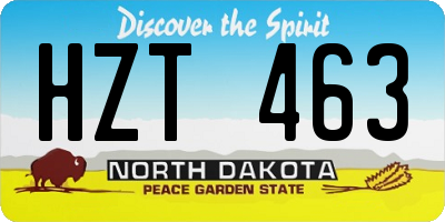 ND license plate HZT463