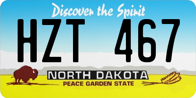 ND license plate HZT467