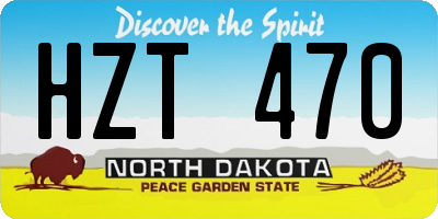ND license plate HZT470