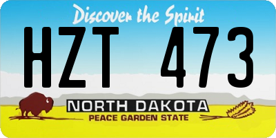 ND license plate HZT473