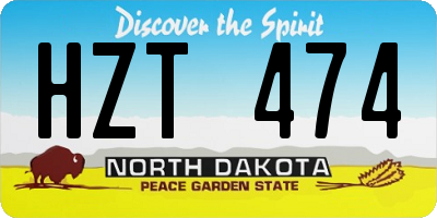 ND license plate HZT474