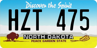 ND license plate HZT475