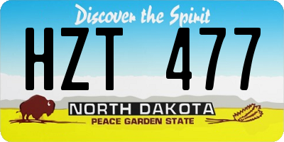 ND license plate HZT477