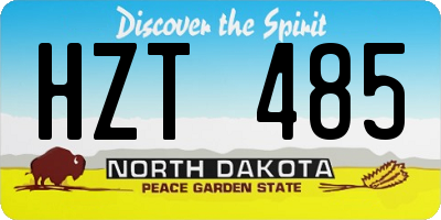 ND license plate HZT485
