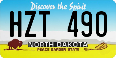 ND license plate HZT490