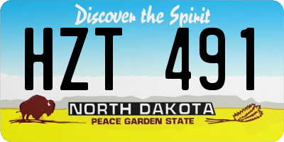 ND license plate HZT491