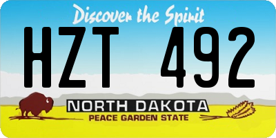 ND license plate HZT492