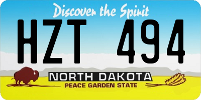 ND license plate HZT494