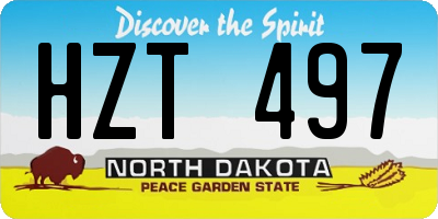 ND license plate HZT497