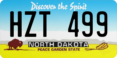 ND license plate HZT499