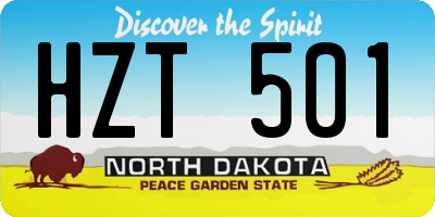 ND license plate HZT501